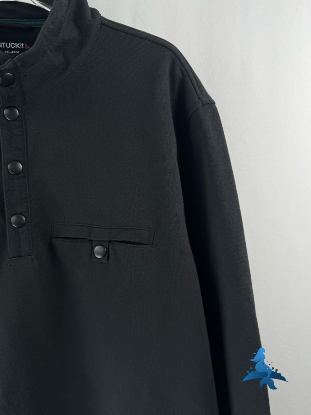 1306 - UNTUCKit - Parkson Snap Fleece Pullover - Mock Neck - XXL - Black - Picture 4 of 14
